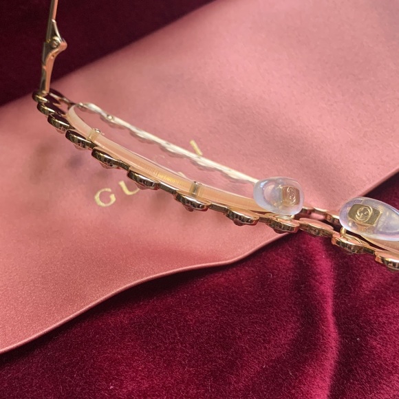 Auth.GUCCI HOLLYWOOD 60 Crystals cat Optical glasses - Picture 8 of 13